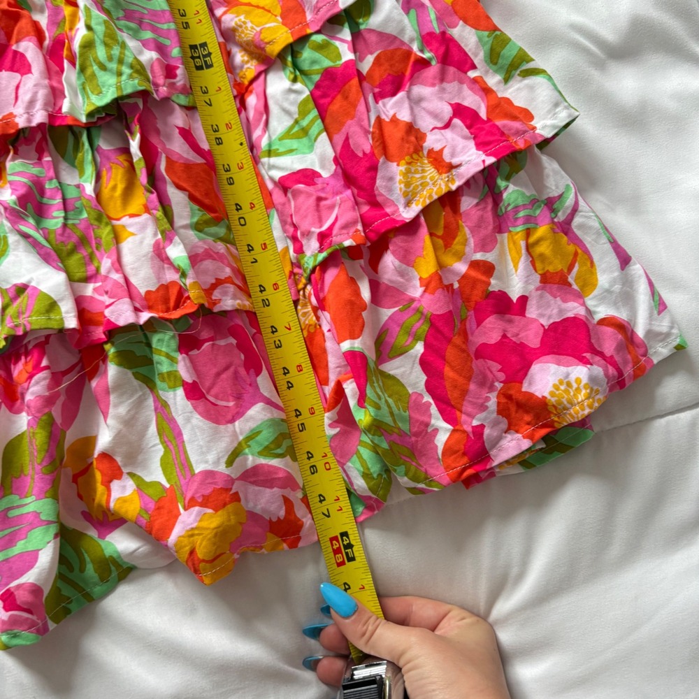 Abel the Label Strapless Maxi Dress Medium Pink Floral Smocked Anthropologie - Picture 3 of 7